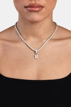 Iced Mini Bubble Pendant & Tennis Chain - White 3mm -JWL YS RMINIBUBBLEWG TENNIS 1014