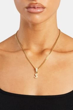 Iced Mini Bubble Pendant & Tennis Chain - Gold 3mm 40 Iced Mini Bubble Pendant & Tennis Chain - Gold 3mm -JWL YS SMINIBUBBLEG 1