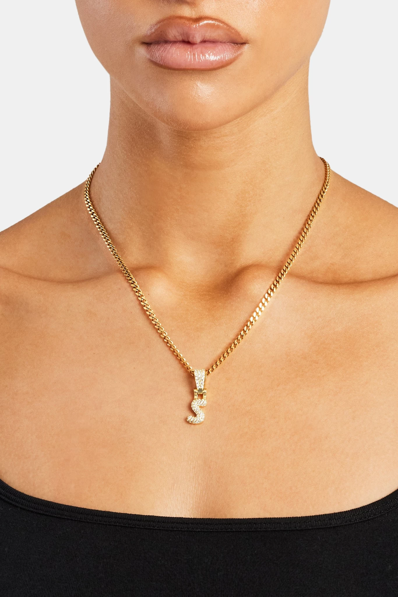 Iced Mini Bubble Pendant & Tennis Chain - Gold 3mm 21 Iced Mini Bubble Pendant & Tennis Chain - Gold 3mm - Image 19