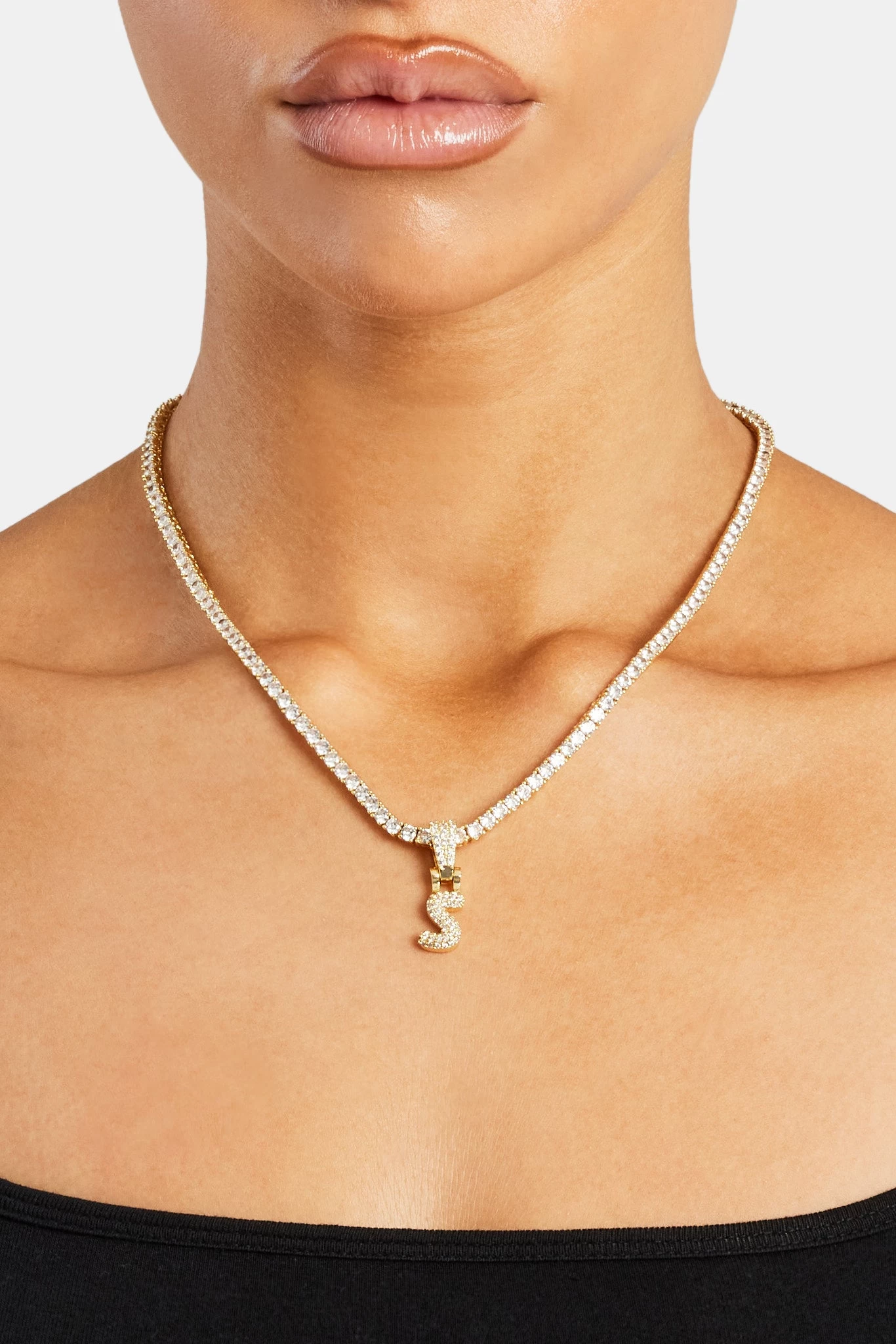 Iced Mini Bubble Pendant & Micro Cuban Chain - Gold 21 Iced Mini Bubble Pendant & Micro Cuban Chain - Gold - Image 19