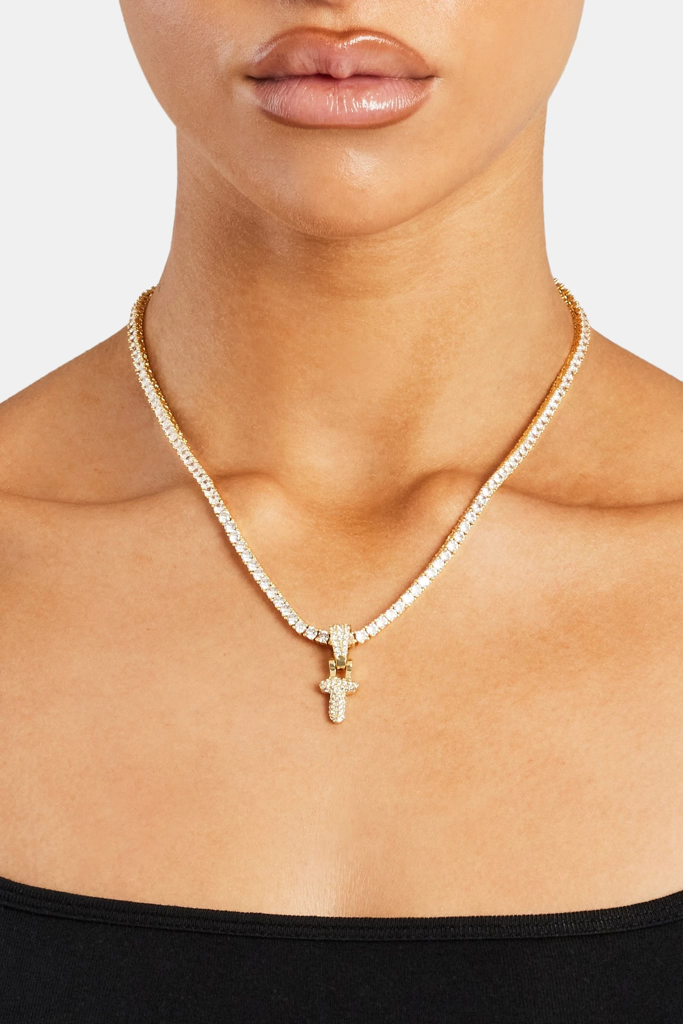 Iced Mini Bubble Pendant & Micro Cuban Chain - Gold 22 Iced Mini Bubble Pendant & Micro Cuban Chain - Gold - Image 20