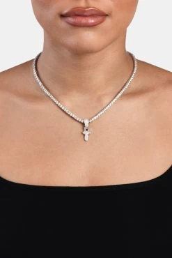 Iced Mini Bubble Pendant & Tennis Chain - White 3mm -JWL YS TMINIBUBBLEWG TENNIS 1021