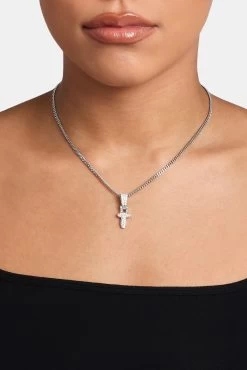 Iced Mini Bubble Pendant & Micro Cuban Chain - White -JWL YS TMINIBUBBLEWG MICROCUBAN