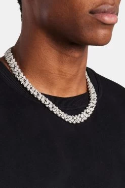 Iced Prong Link Chain - Black -JWL YSS BKPRONGCH1