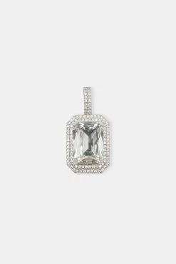 Iced Gemstone Pendant - White -JWL YSS GEMPENDANT