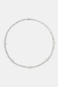 Iced Flower Tennis Chain - White 3mm -JWL YSS ICFLOWCH 1