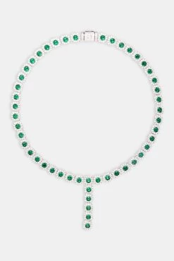 Iced Green CZ Cluster Drop Necklace -JWL YSS MENCLUSTERDROP 200932