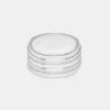 925 5 Row Polished & Baguette Ring