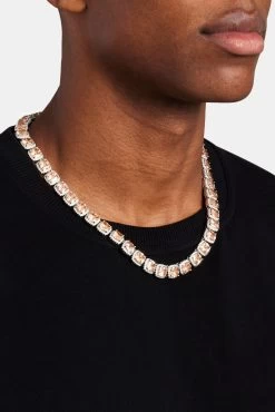 Iced Square Cluster Chain - Champagne -JWL YSS YELCLUSTERCH 1