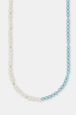 Freshwater Pearl & Blue Pearl Necklace -JWL ZH 2TONNK WGM 2