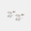 Baguette Stud Earrings - 6mm -JWL ZH BAGSTD WGM OS SL