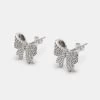 Iced Bow Stud Earrings -JWL ZH BOWSTUDWGW SL