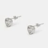 Clear Heart Gemstones Stud Earrings - 5mm -JWL ZH CLRGMSTUDWGW SL