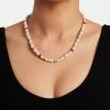 Freshwater Pearl Pop Colour Bead Necklace - 6mm