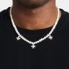 Freshwater Pearl Cross Drop Necklace - White -JWL ZH FPCROSS