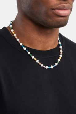 Freshwater Pearl & Multi Colour Bead Necklace -JWL ZH FPMCOLNKWGM1