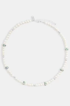 Freshwater Pearl & Multi Iced Ball Necklace -JWL ZH FPMULICENKWGM