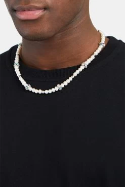 Freshwater Pearl & Multi Iced Ball Necklace -JWL ZH FPMULICENKWGM 2860