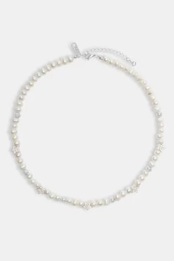 Iced Star Bead Freshwater Pearl Necklace -JWL ZH FPSTRNKWGM fddd318c bf9c 4767 9223 de708e143ac8