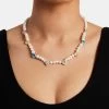 Freshwater Pearl Heart Gemstone Necklace -JWL ZH HEARTCHWGW 18 8418