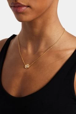 Iced Happy Face Motif Necklace -JWL ZH HPFCNK GW ea87614f 4536 4301 8fee 49c54bfd0db1