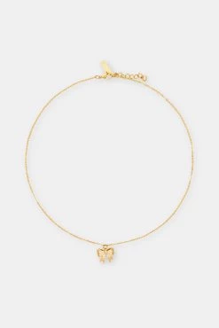 Iced Bow Necklace -JWL ZH ICBOWNK GW SL