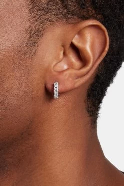 Iced Cuban Chain Huggie Earrings -JWL ZH ICECUBDROP 2