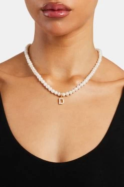 Iced Initial Clip On Pendant + 6mm Pearl Chain -JWL ZH INTLCLPGW D 23d7afe8 f2c8 4e89 922f e7d6cb67de7b