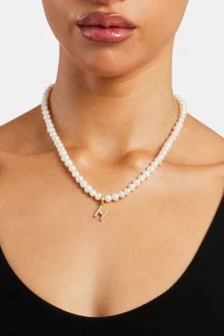 Iced Initial Clip On Pendant + 6mm Pearl Chain -JWL ZH INTLCLPGW H b09f7dae 6719 496c 9b7c e4867815fa41