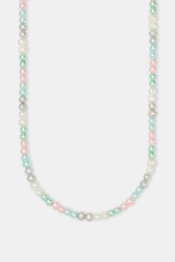 Multi Colour Freshwater Pearl Necklace - 6mm -JWL ZH MCOLFPRNICWM