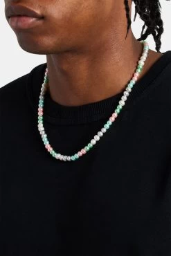 Multi Colour Freshwater Pearl Necklace - 6mm -JWL ZH MCOLFPRNK WM