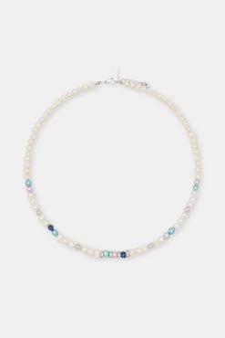 Mixed Colour Bead & Ice Freshwater Pearl Necklace -JWL ZH MXCOLFPNK WGM 20