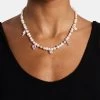 Iced Pink Mixed Motif Freshwater Pearl Necklace -JWL ZH PNKMIXMNKWGW