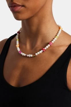 Pink Mixed Motif Bead Freshwater Pearl Necklace -JWL ZH PNKMXMOTNKWGW 0190eed3 9f09 423e 9b61 f5fb04e6d53d