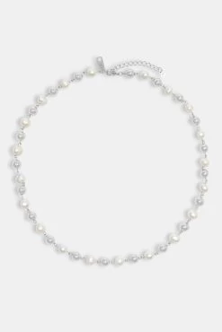 Polished Ball & Freshwater Pearl Necklace -JWL ZH POLBALLNKWGM