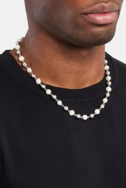 Polished Ball & Freshwater Pearl Necklace -JWL ZH POLBALLNKWGM1
