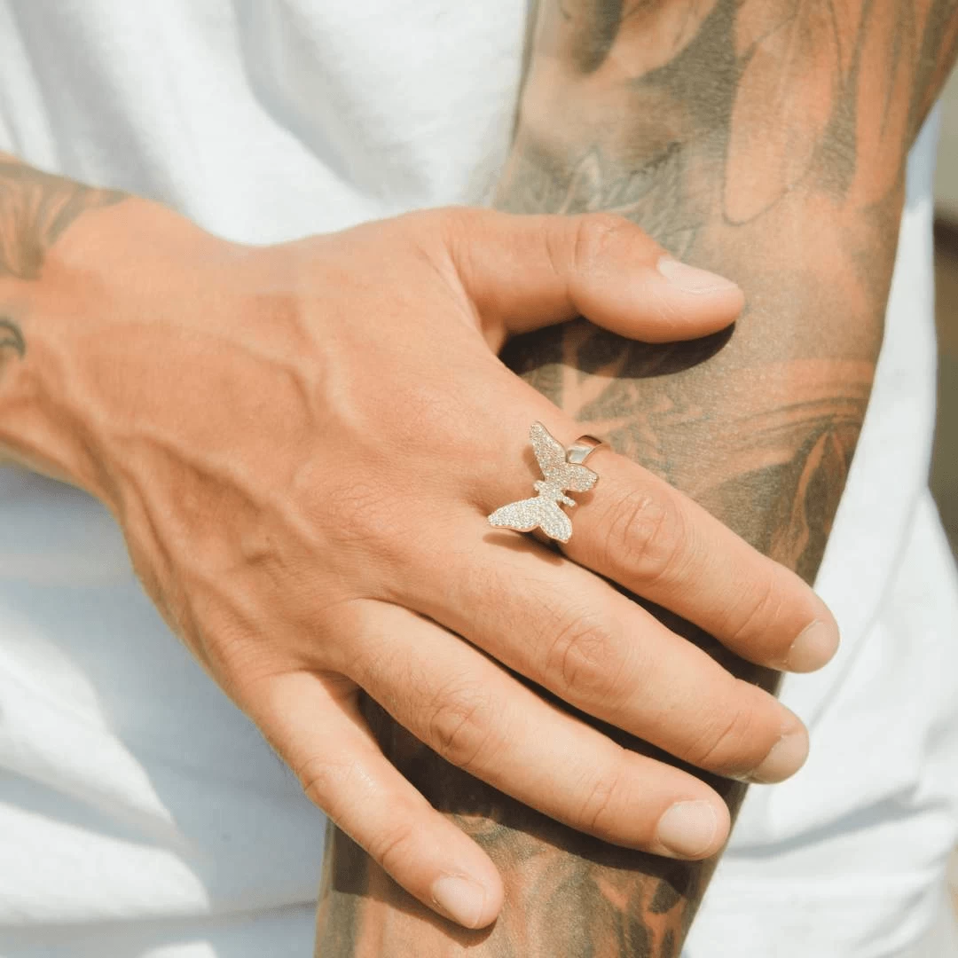 Iced Butterfly Ring - Gold 4 Iced Butterfly Ring - Gold - Image 2