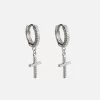 Iced Cross Earrings - Silver 1 Iced Cross Earrings - Silver -JWL iced cross earrings silver 395237