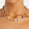 Pink Heart Multi Gem Chain - Gold -JWL image 5