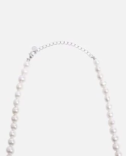 Pearl Happy Face Motif Necklace - White -JWL jm10 iced smiley pearl necklace 951243