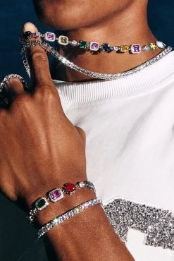 Multi Gemstone Motif Bracelet -JWL multigempinkgoldgreenyellowcross b2cf76c9 d2e0 46e8 ae54 ff155766cd36